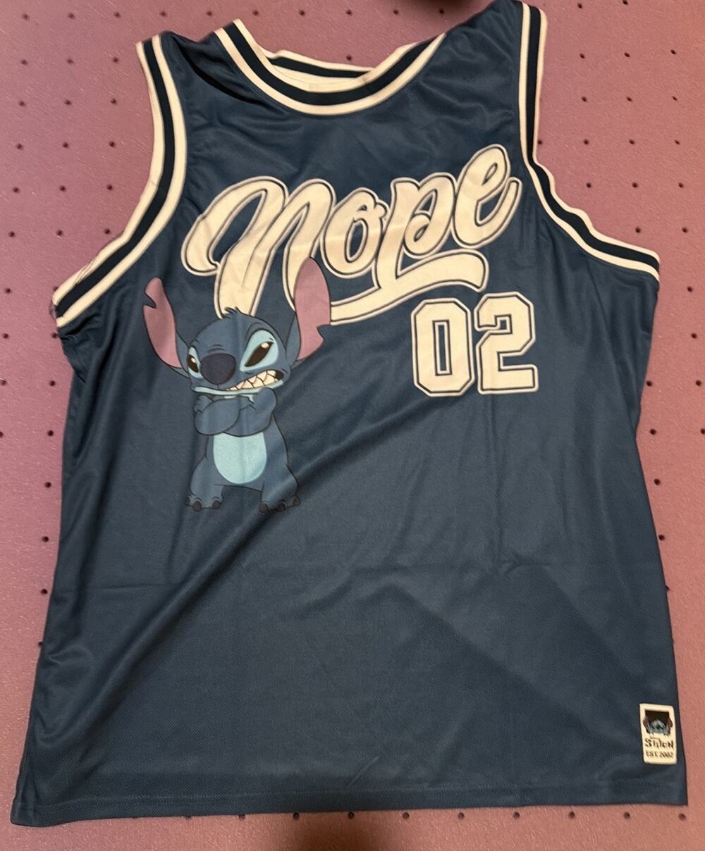 Disney NOPE #2 Stitch Sleeveless Basketball Jersey 2 Sided Muscle Tank NWT 2XL